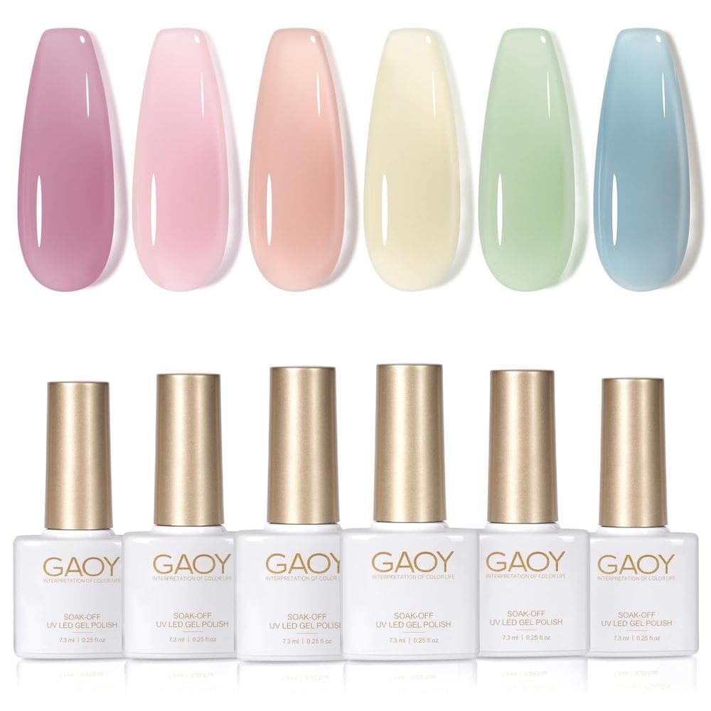 Conjunto de esmaltes GAOY Jelly Blue Summer Gel 6 cores 7,3 mL