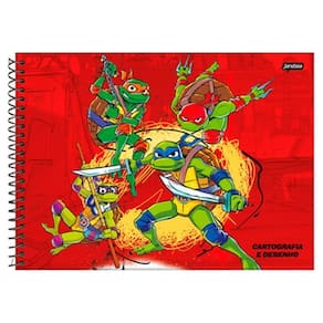 Caderno Espiral 275X200Mm Cd Cart 80Fls Tartarugas Ninja