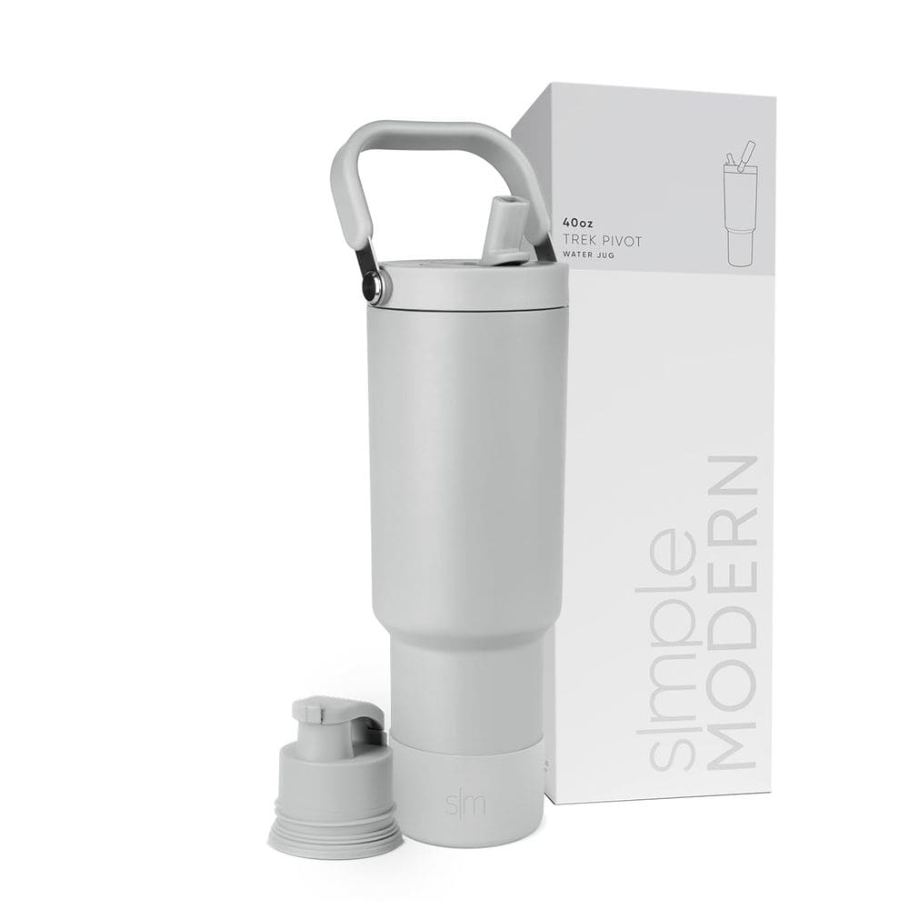 Garrafa de água Simple Modern Trek Pivot 1,2 L com alça cinza gelo