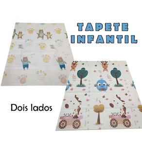 Tapete Infantil Criança Bebe Dupla Face Tatame Dobravel Emborrachado Antiderrapante Macio Dois Lados Divertidos Resistente