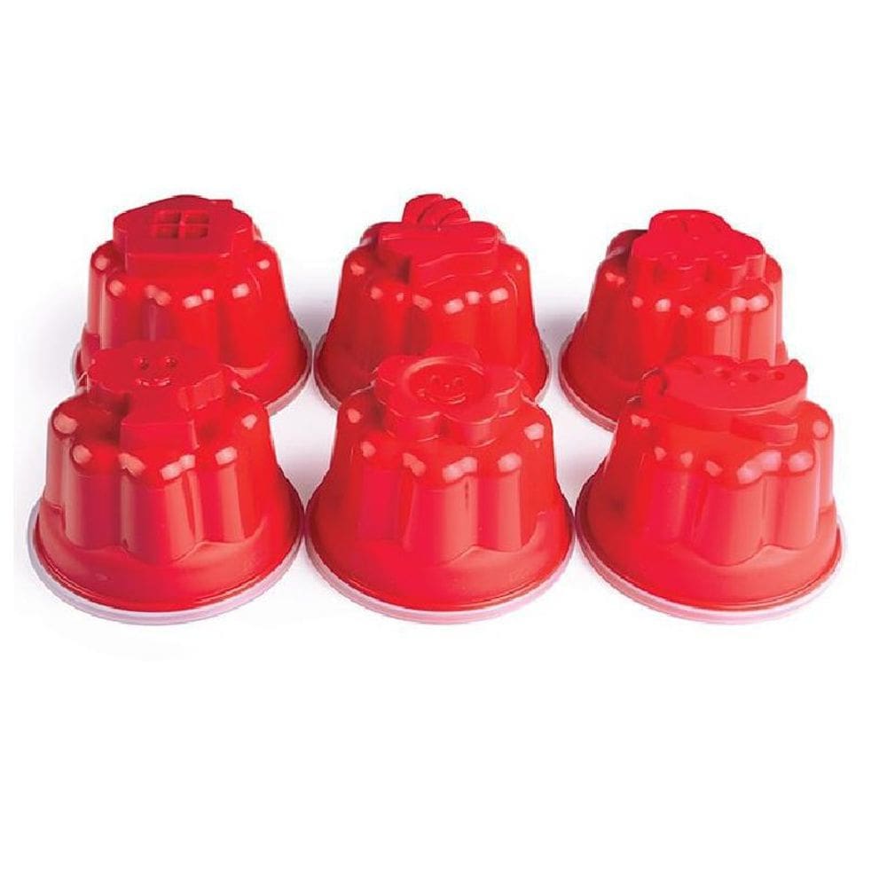 Conj. 6 Potes Gelatina 150ml - Vermelho - Poliprop.