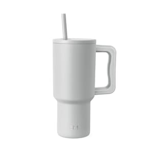 Copo Simple Modern Trek 900 ml com alça, tampa de palha, aço