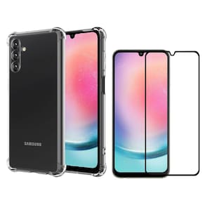 Capa de telefone Samsung A24 5G à prova de choque com vidro temperado
