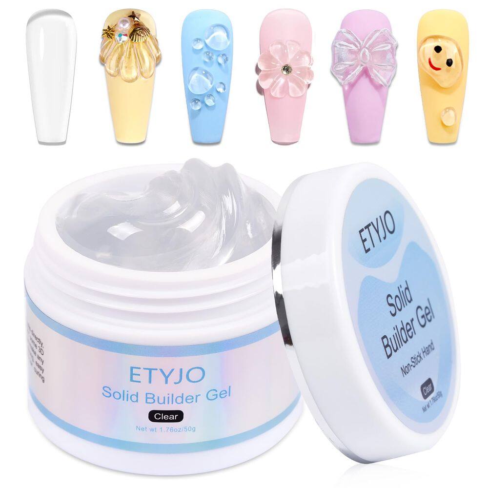 Construtor de gel sólido para unhas ETYJO 50g transparente antiaderente