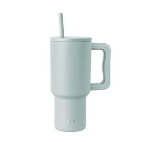 Copo Simple Modern Trek 900 ml com alça e tampa de palha