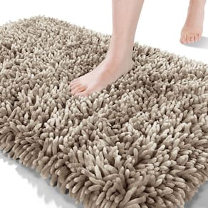 Tapete de banho Yimobra Soft Shaggy Water Absorbent 90x60cm Camel