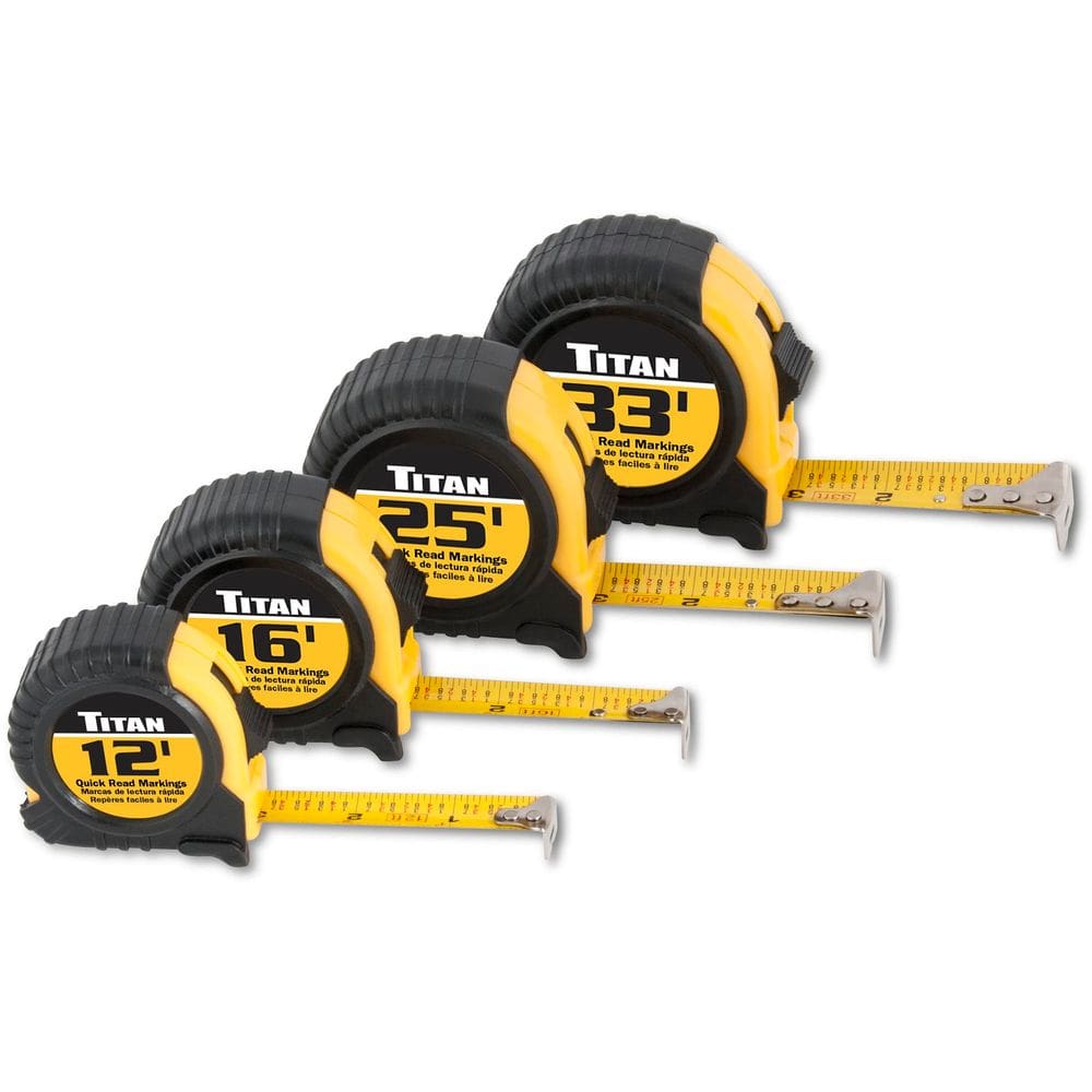 Conjunto de fita métrica Titan 10902 com 4 peças (3,7 m, 4,9 m, 7,6 m e