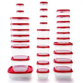 Recipientes de armazenamento de alimentos Rubbermaid, 60 peças vermelhas, sem BPA