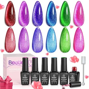 Conjunto de esmaltes de gel Beetles Cat Eye Glitter 6 cores para mulheres
