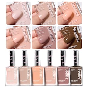 Conjunto de esmaltes Beetles P172 6 cores 15 ml marrom nude rosa