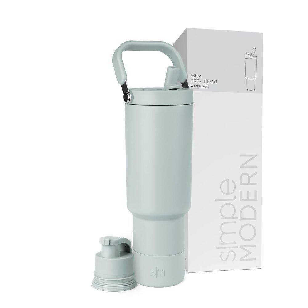 Garrafa de água Simple Modern Trek Pivot 1,2 L com alça de vidro marinho