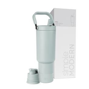 Garrafa de água Simple Modern Trek Pivot 1,2 L com alça de vidro marinho