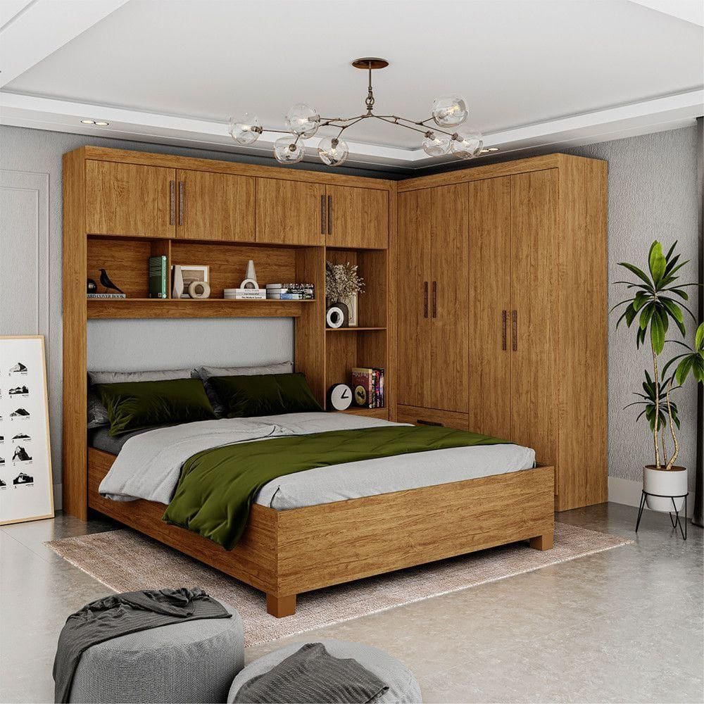 Guarda Roupa Casal Modulado 4 Portas Hércules 4 Portas e 4 Gavetas Cinamomo