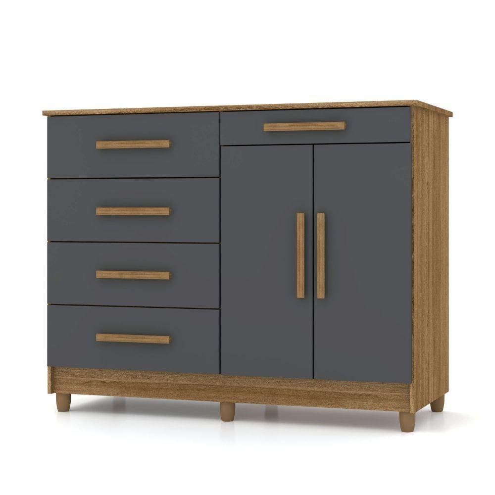 Cômoda Sapateira Sirius 2 Portas 5 Gavetas Vr Cor:nature Alasca
