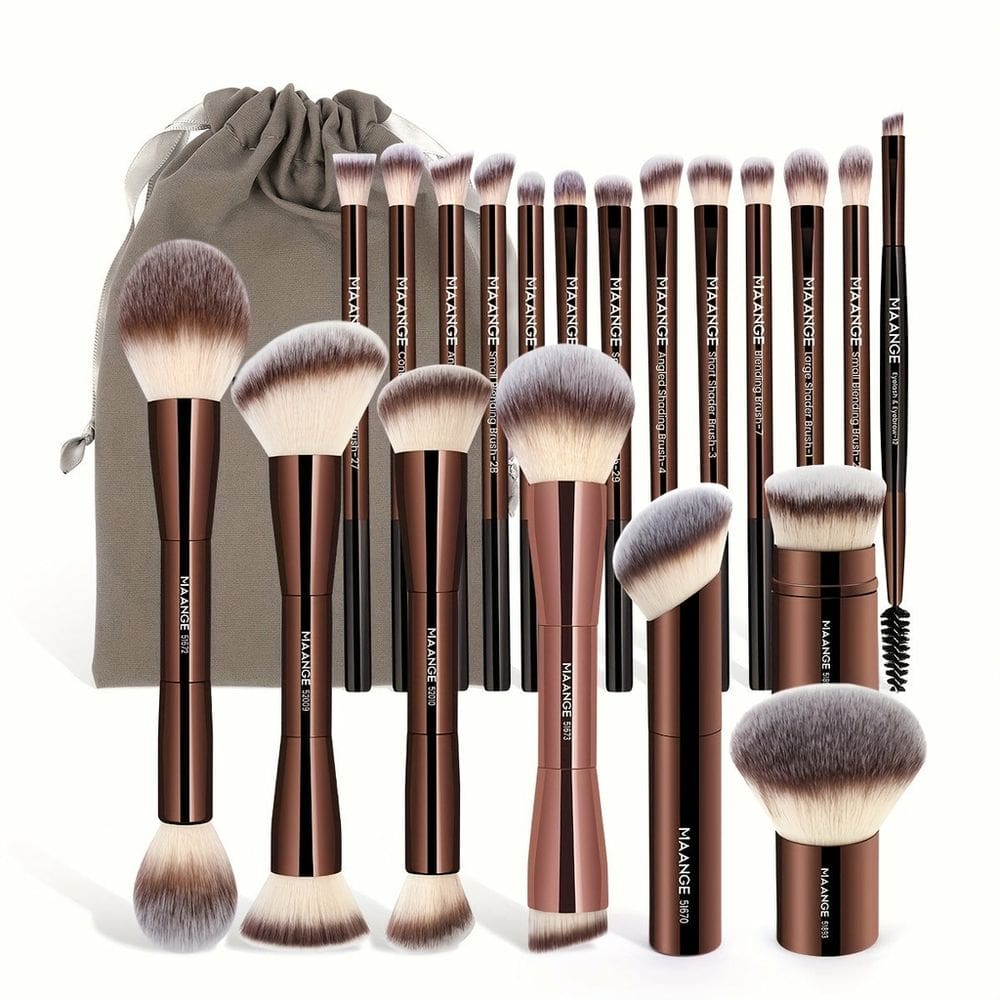 Kit de Pinceis Profissional MAANGE 21 Peças Pinceis e Bolsa