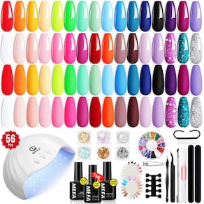 Kit de esmalte de gel MEFA 54 unidades com luz UV de 32 cores