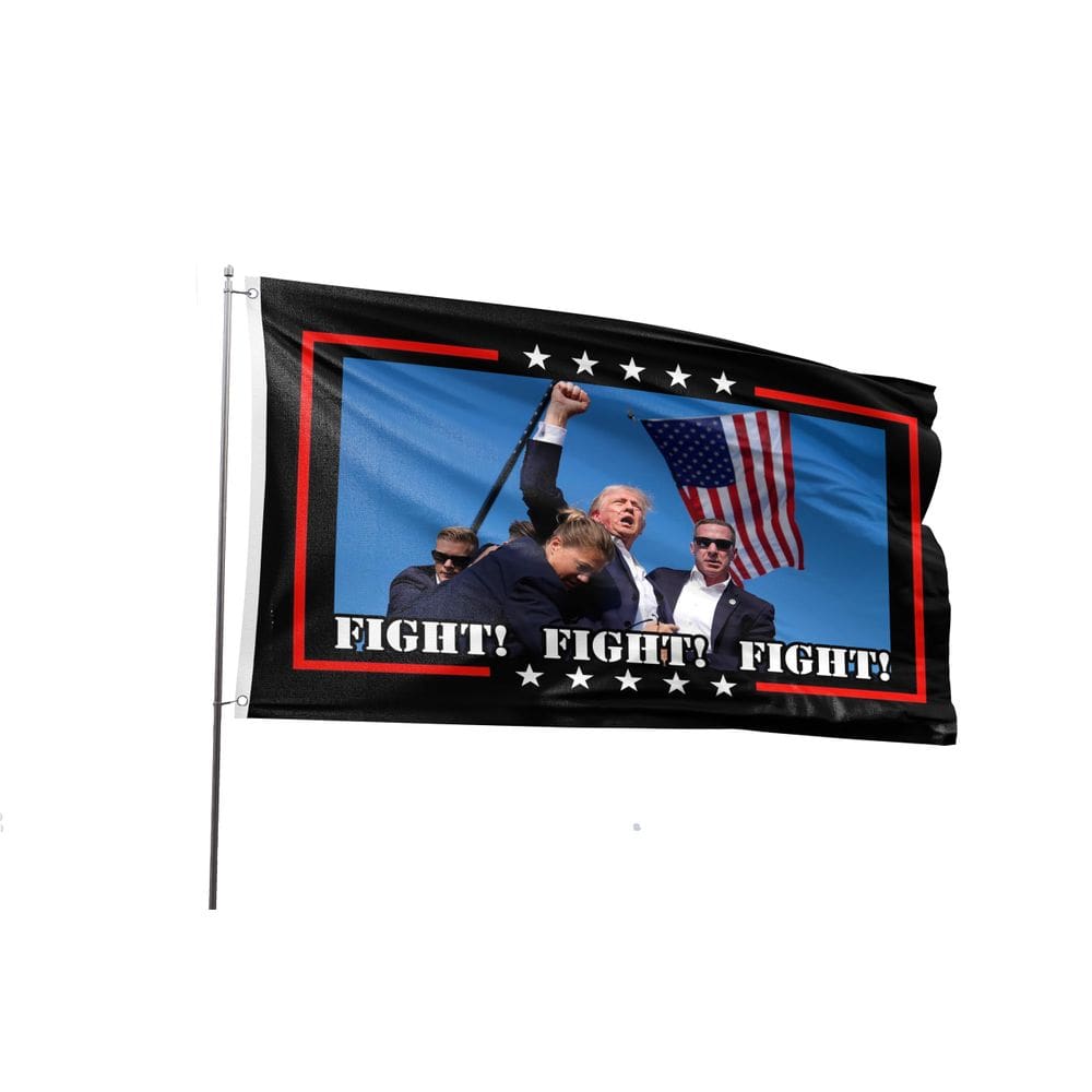 Bandeira Trump Shooting Survivor Fight Fight Fight Fight 6 x 10 pés