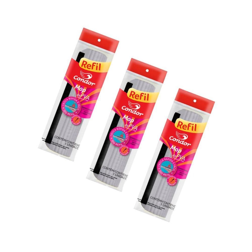 Kit 3 Refis Rodo Mágico Esfregão Espuma De Pva Condor