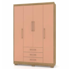 Guarda Roupa Espanha 4 Portas Nature Camarim Vila Rica