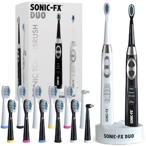 Escova de dentes elétrica Sonic-FX Duo com 14 cabeças de escova e 3 modos