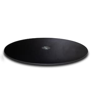 Centro De Mesa Giratório Vidro Temperado 8mm Preto 60cm