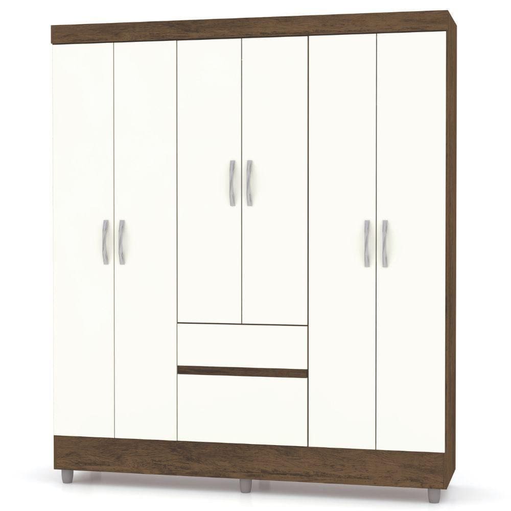 Guarda Roupa Solteiro Ideal Plus 6 Portas Imbuia Champanhe Vr