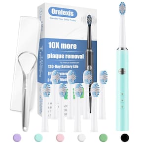 Escova de dentes elétrica ORALEXIS para adultos/crianças 8 cabeças de escova