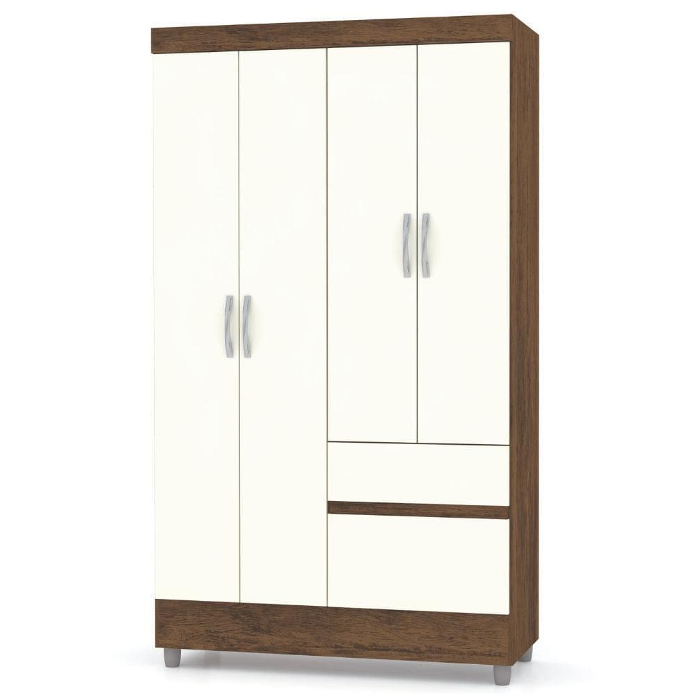 Guarda Roupa Solteiro Ideal Plus 4 Portas Imbuia Champanhe Vr