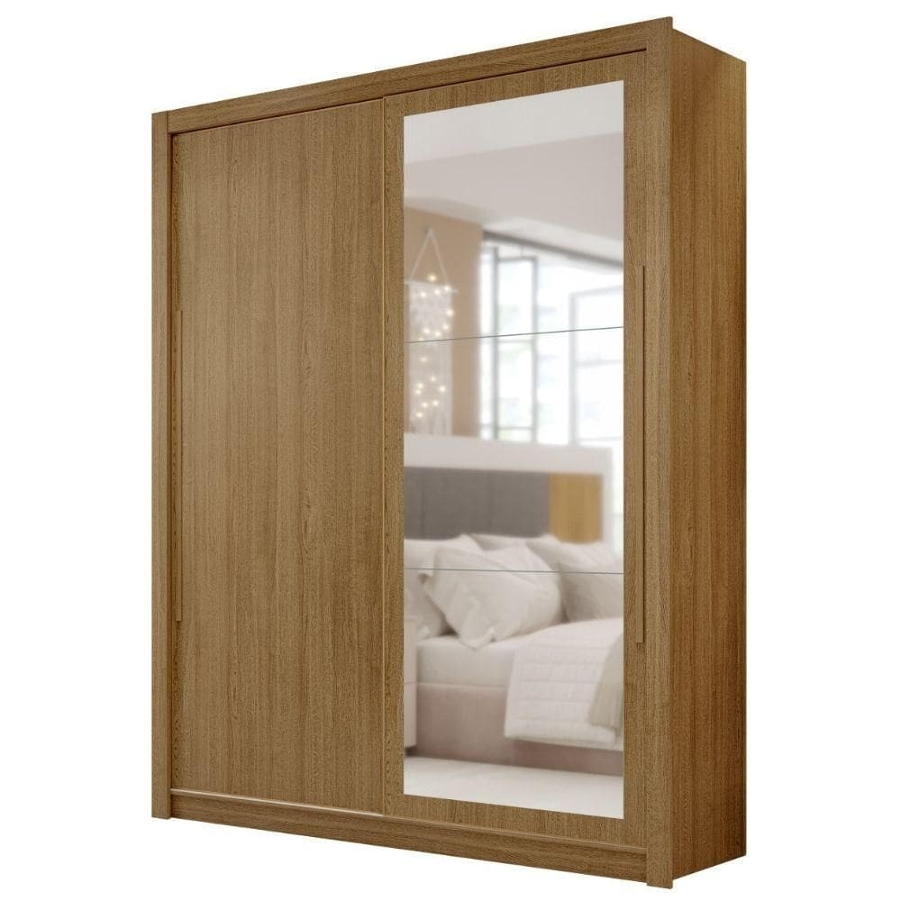 Guarda Roupa Dubai Com Espelho 2 Portas De Correr Nature Vr
