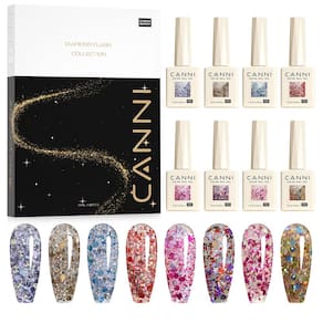Conjunto de esmaltes CANNI Glitter Sequins 9 mL x 8 cores