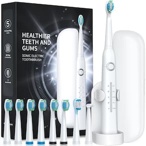 Escova de dentes elétrica TEETHEORY Sonic 40000 VPM com 8 cabeças de escova