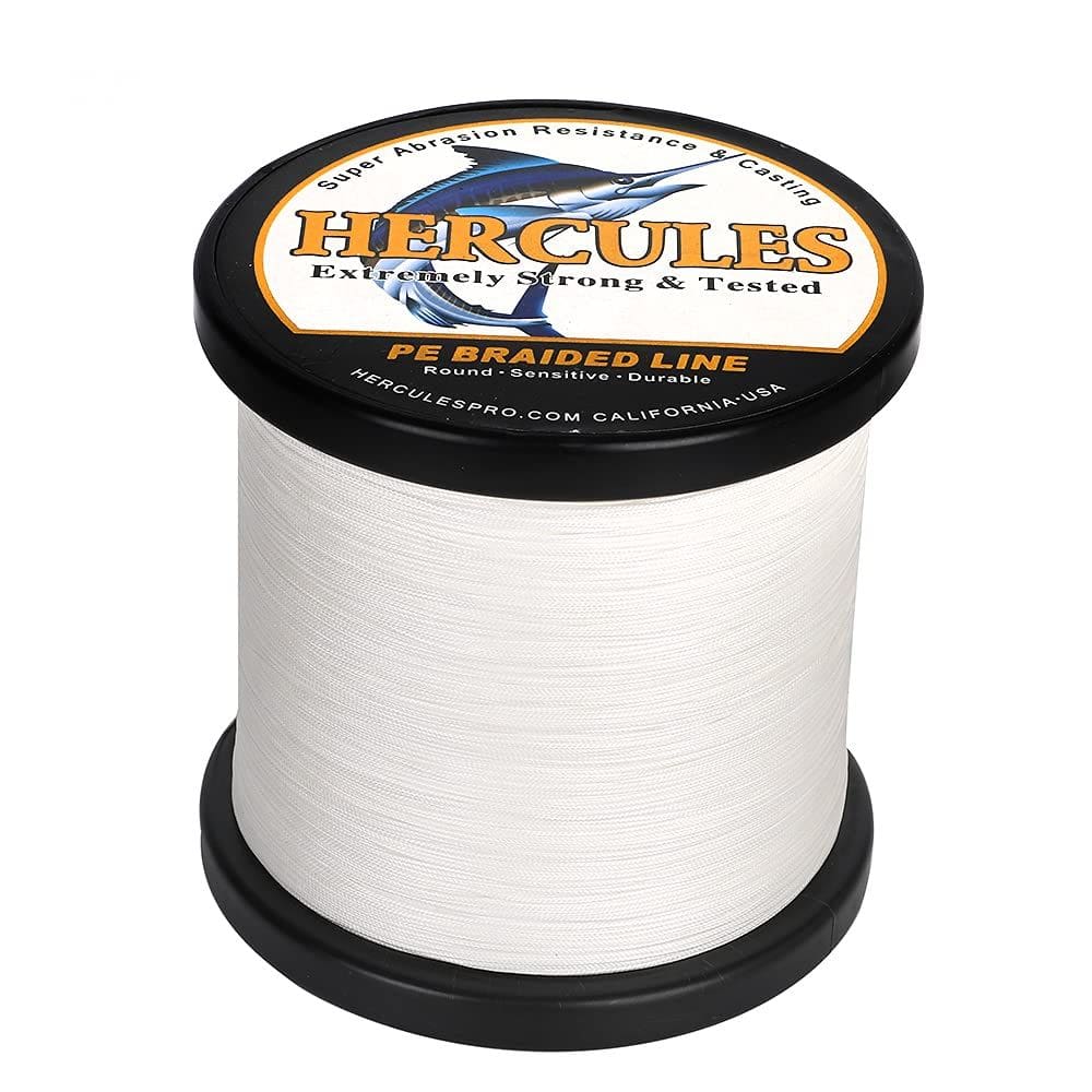Linha de pesca HERCULES trançada 12 fios 50 libras 500 m branca