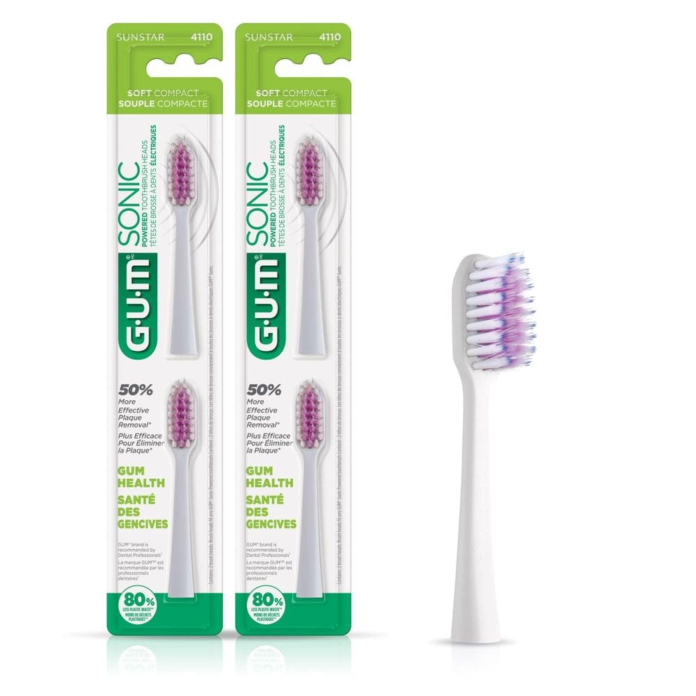 Escova de dentes reabastece cerdas cônicas alimentadas por GUM Sonic 2 quilates
