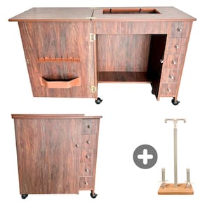 Gabinete Luxo c/ Gaveteiro p/ Máquina de Costura - MDF 15mm - Singer, Elgin, Vigorelli - 45x76x69cm