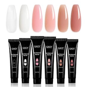 Conjunto de gel para extensão de unhas GAOY Poly Gel com 6 cores de rosa nude