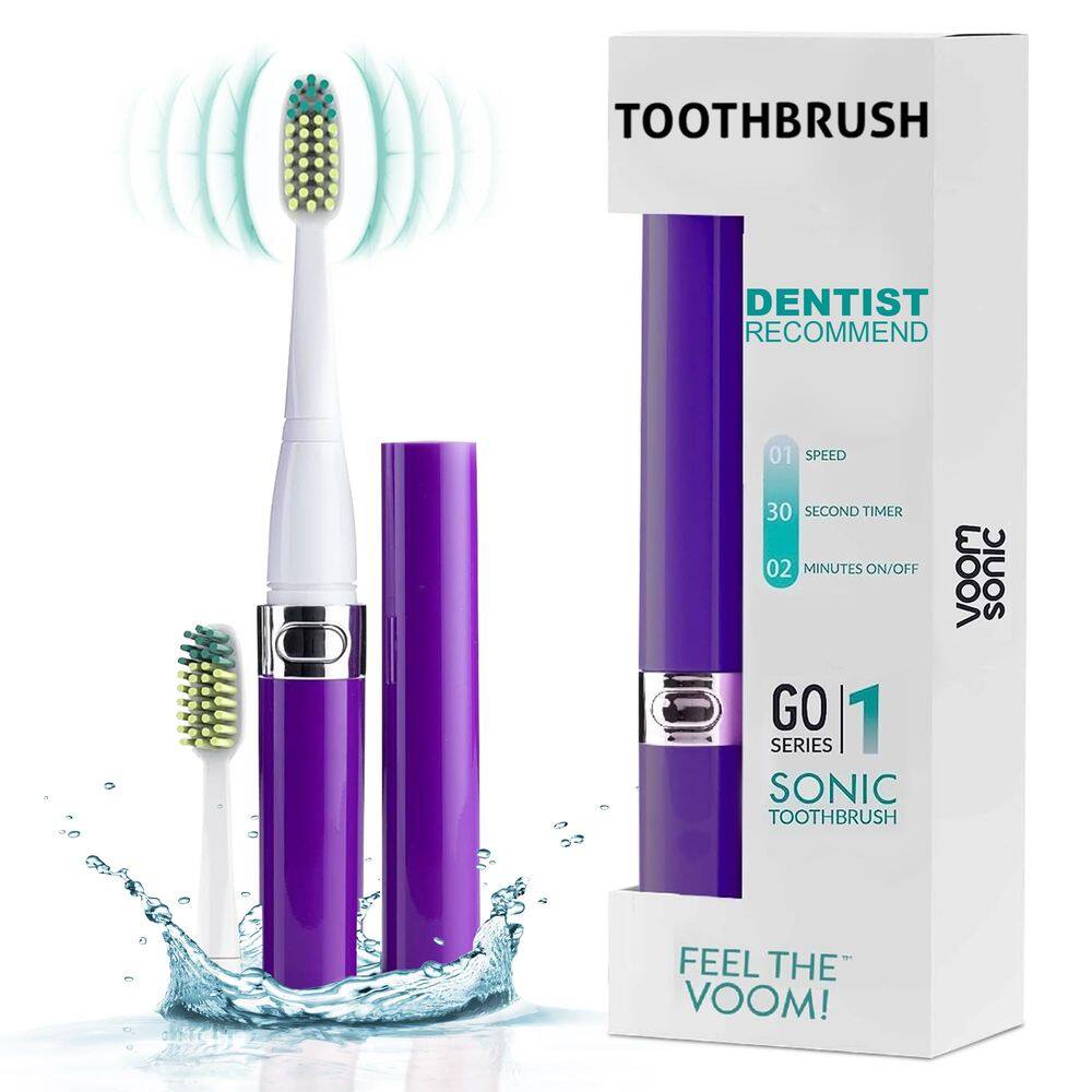 Escova de dentes elétrica de viagem Voom Sonic Go 1 Series roxa