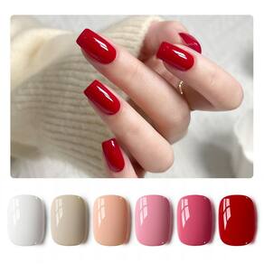 Conjunto de esmaltes de gel GAOY rosa vermelho branco 6 cores 7,3 mL