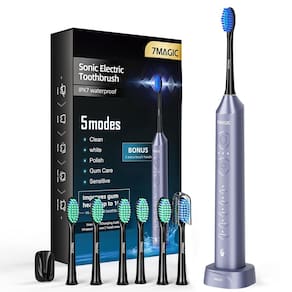 Escova de dentes elétrica 7MAGIC Sonic Recarregável 5 Modos Azul