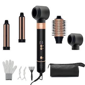 Escova de secador de cabelo USBelff Air Styler 110.000 RPM preto-dourado