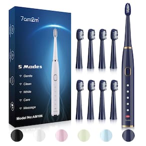 Escova de dentes elétrica 7AM2M Sonic para adultos e crianças Navy