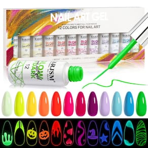 Conjunto de gel de arte para unhas RARJSM Glow In The Dark 12 cores 8 mL