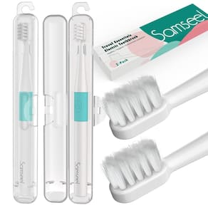 Escova de dentes elétrica Samseel White, pacote com 2 unidades, dura 90 dias