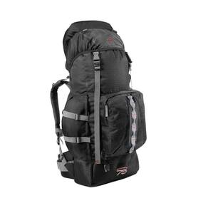0075 - Mochila Montanha 75 - Preto Com Fita Cinza