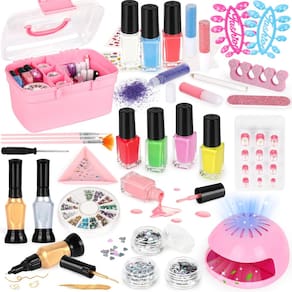 Conjunto de esmaltes FUSPWEAO Kids com secador de unhas e estojo de armazenamento