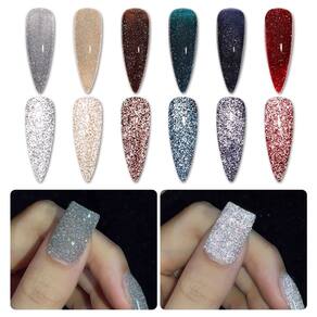 Conjunto de esmaltes GAOY Reflective Glitter Gel 6 cores 7,3 mL