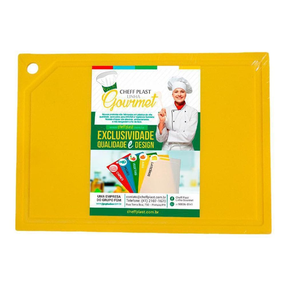 Tábua De Corte Polietileno Pead Amarela 10X250X330Mm