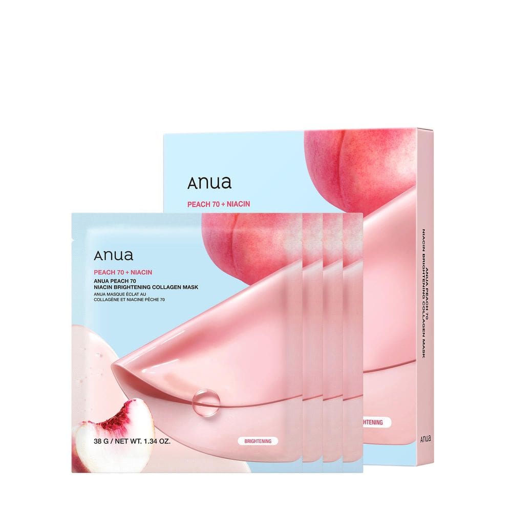 Máscara facial noturna ANUA Peach 70 Niacina, Colágeno Iluminador