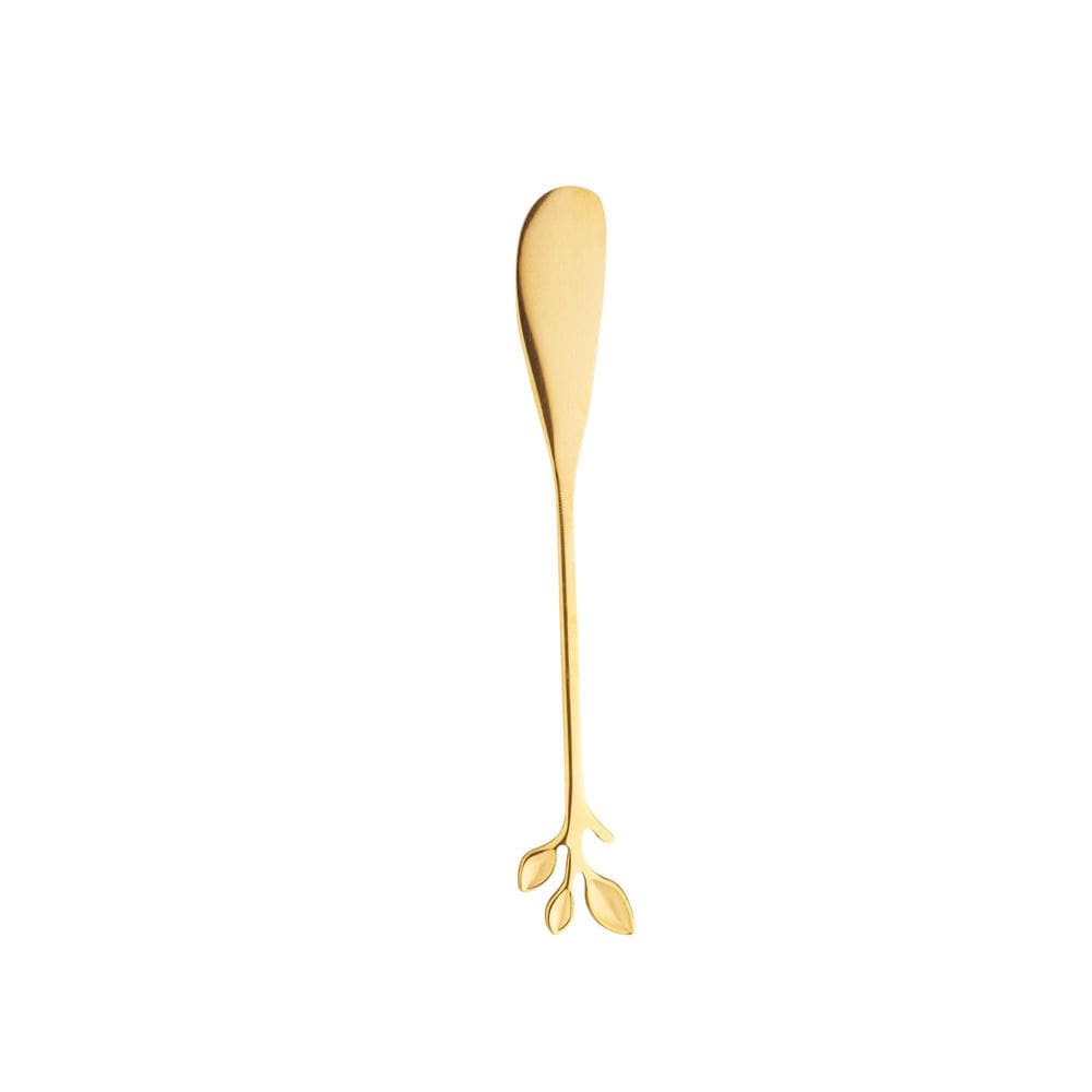 Conjunto 4 Espátulas Aço Inox Leaves Dourado - Bon Gourmet