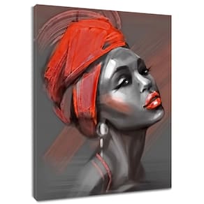 Arte de parede em tela LB African American Black Girl 40x50cm