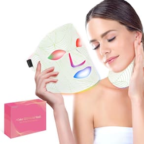 Máscara facial LED para terapia de luz THSTPA 7 cores com cuidado com o pescoço